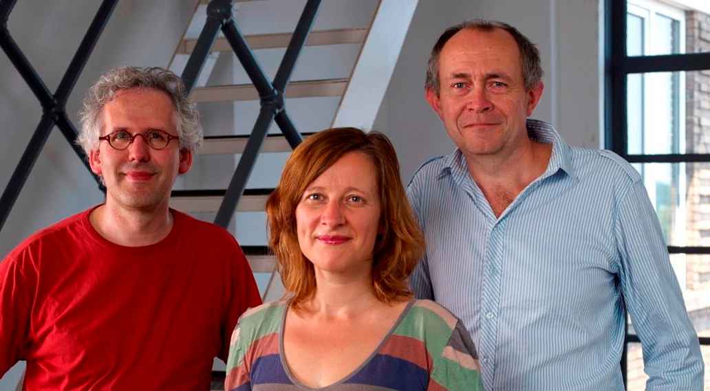 Oprichters van het Broodfonds Haiko Liefmann, Biba Schoenmaker en André Jonkers