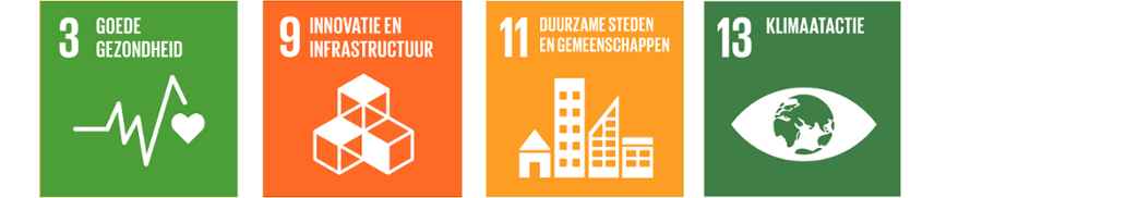 SDG 3, 9, 11 en 13